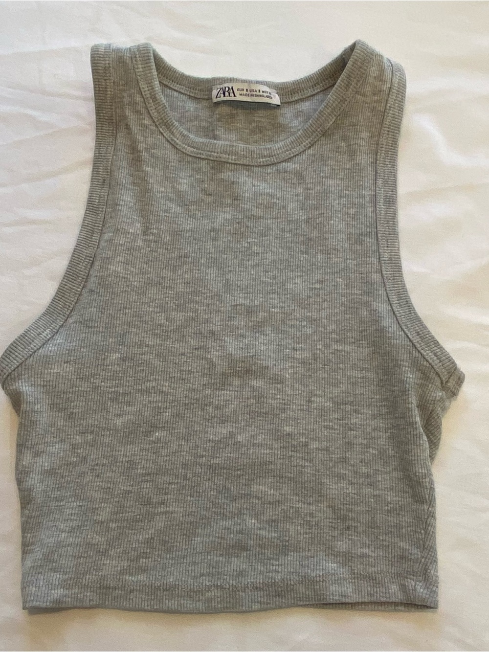 Zara Gray ribbed knit tank top Size Small.